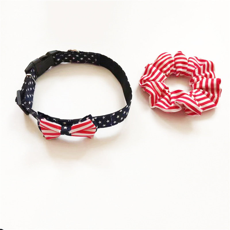 Matching Pet Triangle Collar & Owner Hair Tie Set