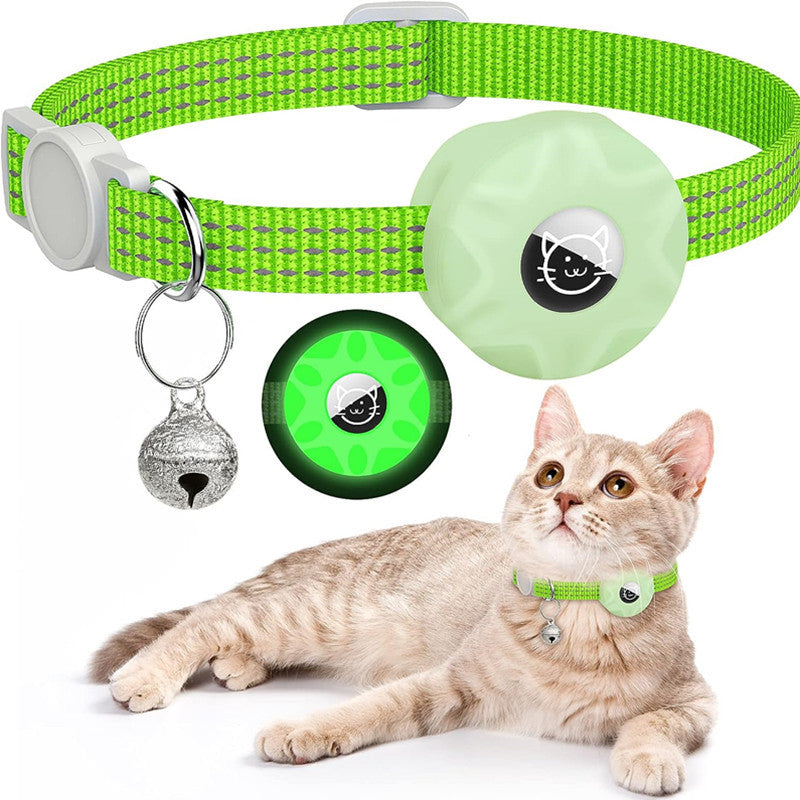 Apple AirTag Cat Collar with Reflective Bag & Bell