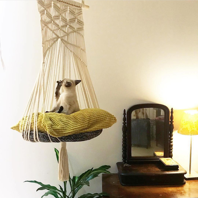 Bohemian Handmade Lace Cat Swing Bed