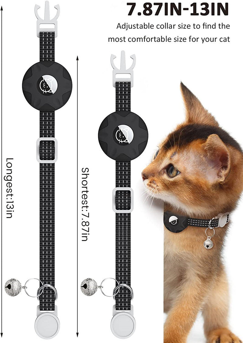 Apple AirTag Cat Collar with Reflective Bag & Bell
