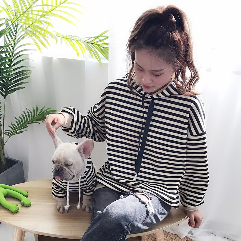 Matching Hooded Striped T-Shirt for Pets & Owners