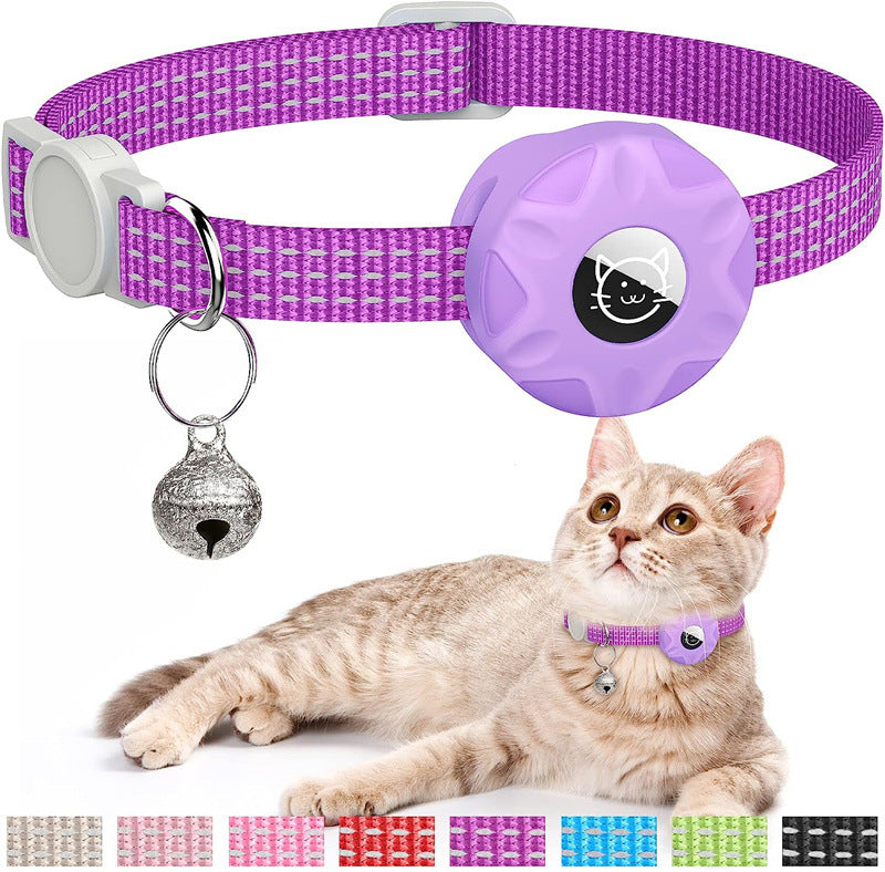 Apple AirTag Cat Collar with Reflective Bag & Bell