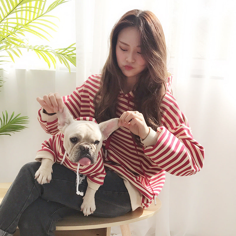 Matching Hooded Striped T-Shirt for Pets & Owners